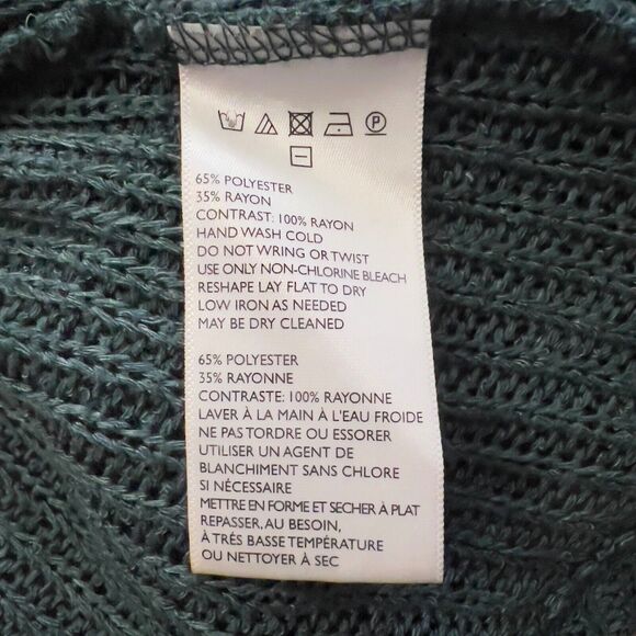 Ecote Urban Outfitters Sweater Tunic Size XS/S Teal Oversized V-Neck Open Knit - Picture 7 of 8